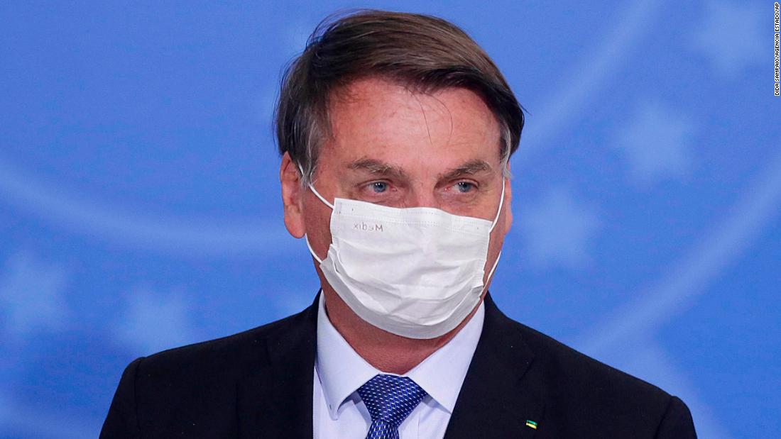 Jair Bolsonaro during the ceremony to extend emergency aid to informal workers, at the Planalto Palace in Brasília on June 30, 2020.