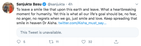 Tuitear sobre el Dr. Aisha