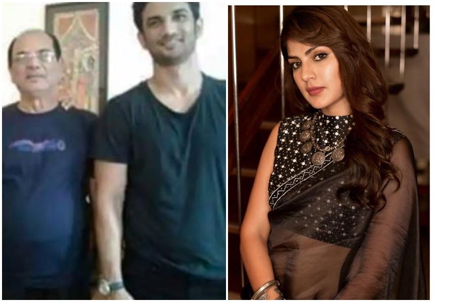 Sushant Singh Rajput with his father and Rhea Chakraborty